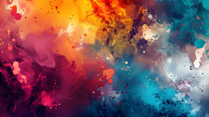 Textural abstraction in bright colors. Smudged spots. Horizontal wallpaper for your computer desktop