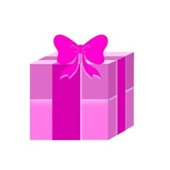 A gift box  Illustration in the flat style. Objects for invitation cards, brochures, advertisement	