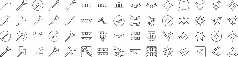 Holiday Outline Style Icons for Design, Cards, Apps, Social Networks