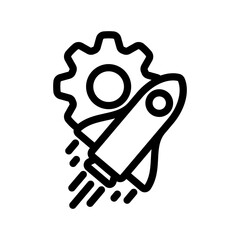 setting start up icon line vector design in trendy style