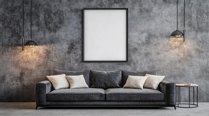 sofa in room with a frame