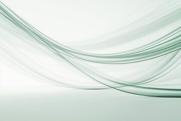 Fototapeta premium Abstract green wave background with smooth flowing lines in a 3d space.