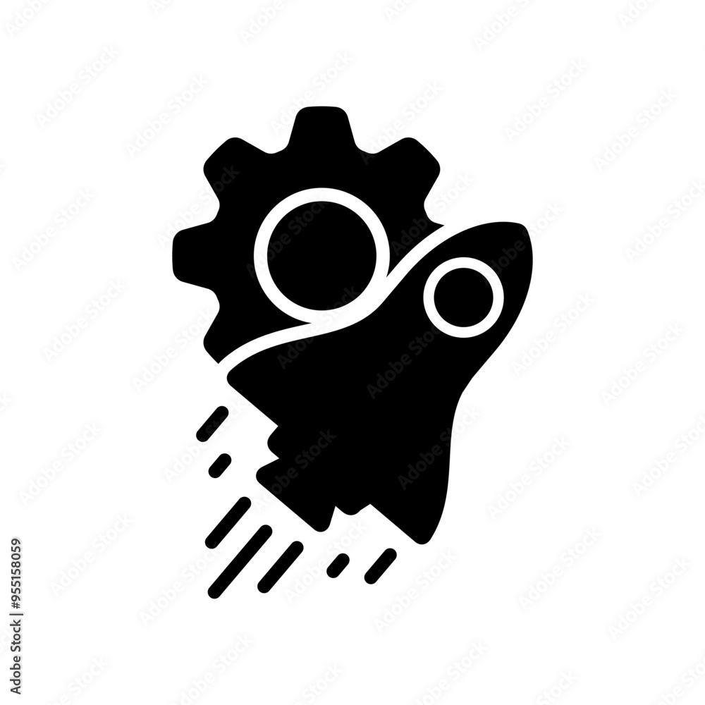 Fototapete setting start up icon solid vector design in trendy style