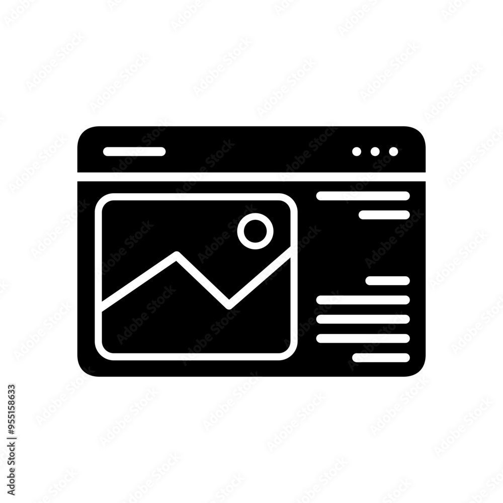 Poster advertising image icon solid vector design in trendy style