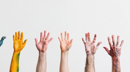 A sequence of human hands evolving from primitive tools to digital devices