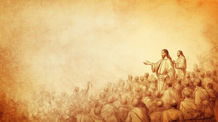 Jesus Christ with Disciples, Symbolizing Spiritual Guidance and Divine Blessing