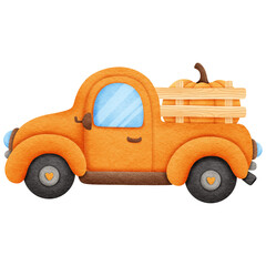 Pickup Truck Carrying Pumpkin