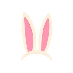 Easter bunny ears in cartoon style isolated. Headband with funny cartoon bunny ears. For costume design, vector illustration of Easter bunny or hare