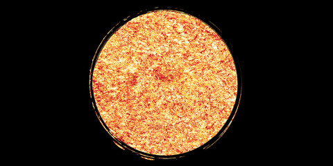 黒背景に赤っぽい金色の和風な円のイラスト素材