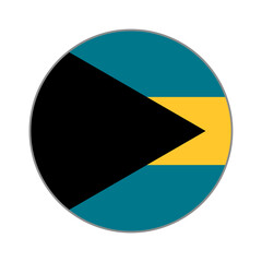 The flag of Bahamas. Flag icon. Standard color. Round flag. Computer illustration. Digital illustration. Vector illustration.