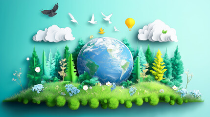 Naklejka premium Vector Illustration of Save the Planet Concept. Flat Modern Design for Web Page, Banner