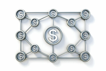 Fototapeta premium Predictive Analytics and Dollar Icons Frame for Financial Management with 3D AI Concept