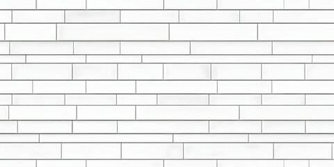 Seamless smooth subtle white embossed plastic, ceramic, porcelain or marble brick wall background texture. Abstract elegant geometric grayscale displacement, bump or height map. 3D rendering.