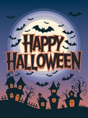 Spooky Halloween Night, Happy Halloween Banner