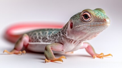 Obraz premium This colorful lizard showcases its striking patterns and vibrant hues beautifully