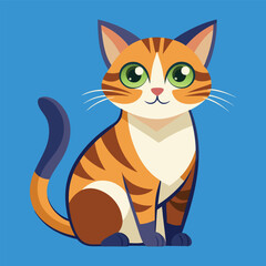 color flower cat illustration vector design 