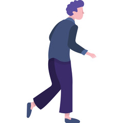 Vector man walking, male person side view icon