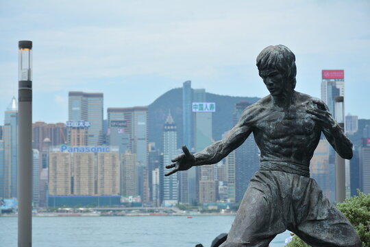 Bruce Lee statue at Avenue of Stars in Tsim Sha Tsui, Hong Kong