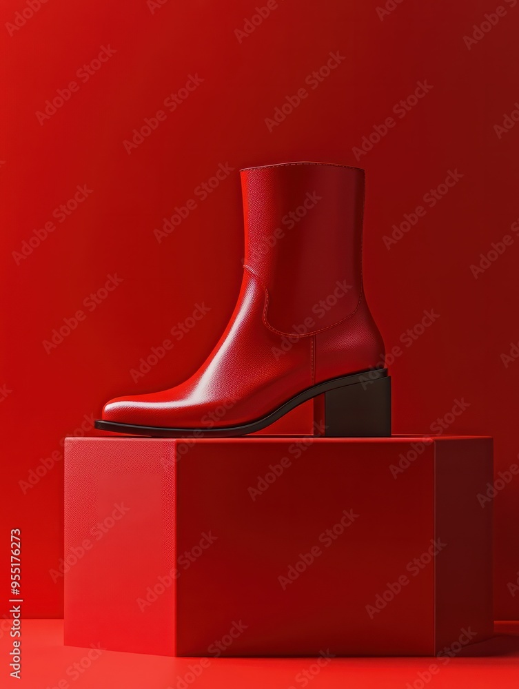 Aufkleber advertising studio backdrop empty christmas bright splay 3d showing red background design material s