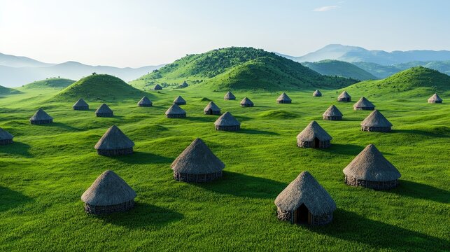 The shift from prehistoric human nomadic existence to established agricultural societies