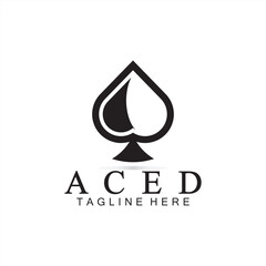 Fototapeta premium Ace Logo Design for Casino Poker Business, Gamble, Card Game, Speculate, etc-vector