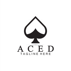 Fototapeta premium Ace Logo Design for Casino Poker Business, Gamble, Card Game, Speculate, etc-vector