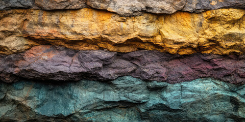 Rock layers colorful formations of rocks. Background with fascinating texture, stone perennial formations