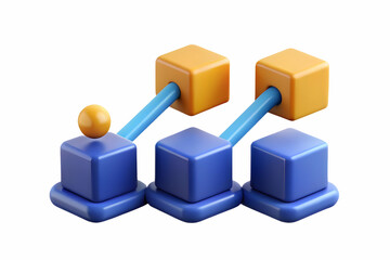 Obraz premium 3D Blockchain Nodes with Investment Arrow Concept - Transformative Vector Illustration Symbolizing Financial Growth