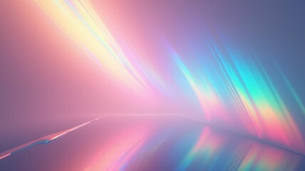 abstract prism light rainbow reflection background with vibrant holographic pastel colors, creating stunning and dreamy visual effect, digital art, fashion design, shiny flare glossy texture