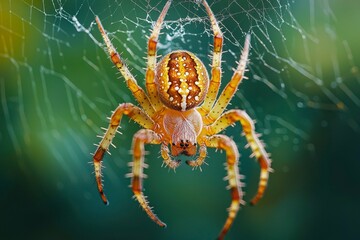 A Spider in its Web, Close Up View