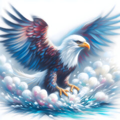 Fototapeta premium 독수리, 파스텔화 (Eagle, pastel painting)