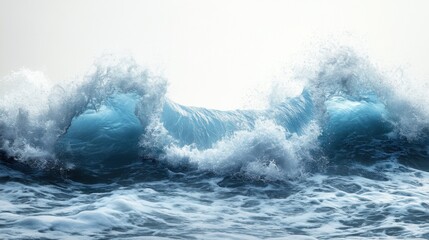 Fototapeta premium Illustrative clipart of crashing ocean waves