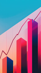 A Minimalist Bar Graph:  Growth, Progress, and Success in Vivid Hues.