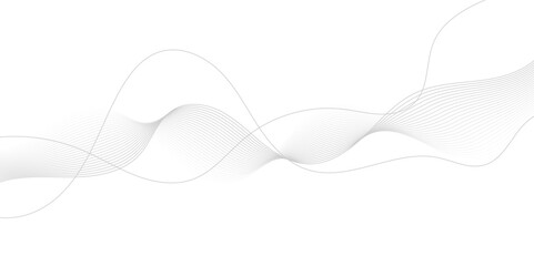 Abstract gray wave dynamic curve lines on transparent background. Energy technology concept modern backdrop design for business, presentation, banner.