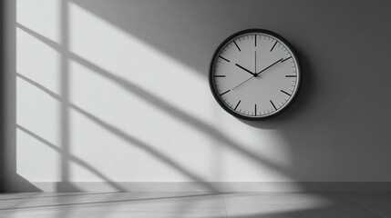 Atomic clock displaying precise time on a minimalist, dove-gray background, representing the advancement of scientific accuracy