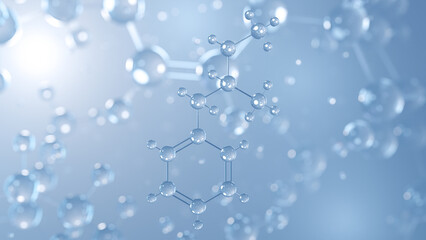 methamphetamine molecular structure 3d, n-methylamphetamine, structural chemical formula view from a microscope
