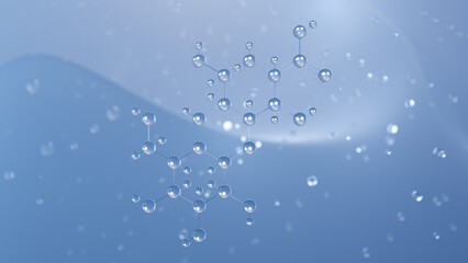 lactobionic acid molecular structure, 3d model molecule, e399, structural chemical formula view from a microscope