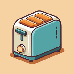 Illustrate a classic two-slot toaster with a simple design

