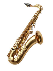 golden saxophone isolated on transparent background