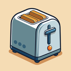 Illustrate a classic two-slot toaster with a simple design

