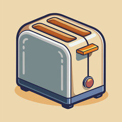 Illustrate a classic two-slot toaster with a simple design

