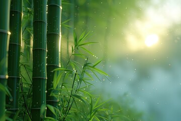 Obraz premium Bamboo Grove in Kyoto, capturing the serene and towering bamboo stalks