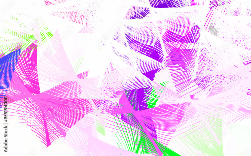 Poster light green, red vector pattern with random forms.