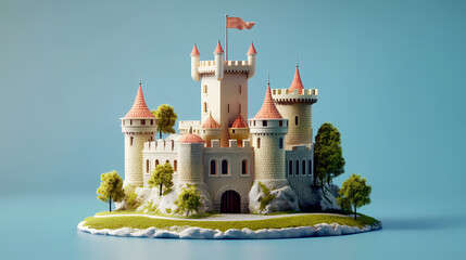 Castle 3d illustration. Castle. Illustration