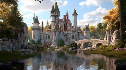 Castle 3d illustration. Castle. Illustration