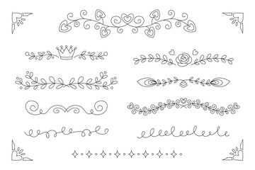 Collection of elegant wedding decoration elements