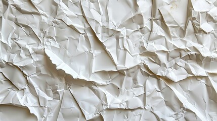 Obraz premium A Close-Up of Crumpled White Paper with Subtle Light and Shadow