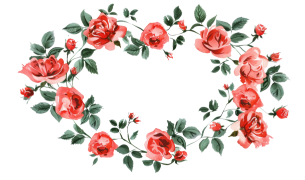Heart and flowers Gift for your loved. Wreath of roses