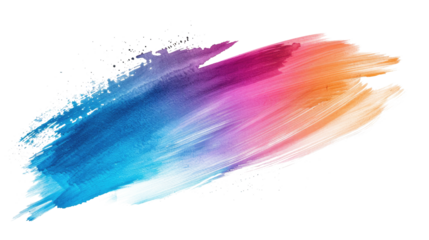 brush strokes background, rainbow colors, isolated on transparent, for design