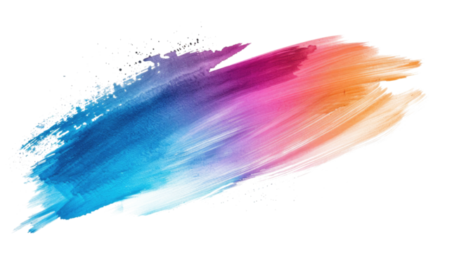 brush strokes background, rainbow colors, isolated on transparent, for design